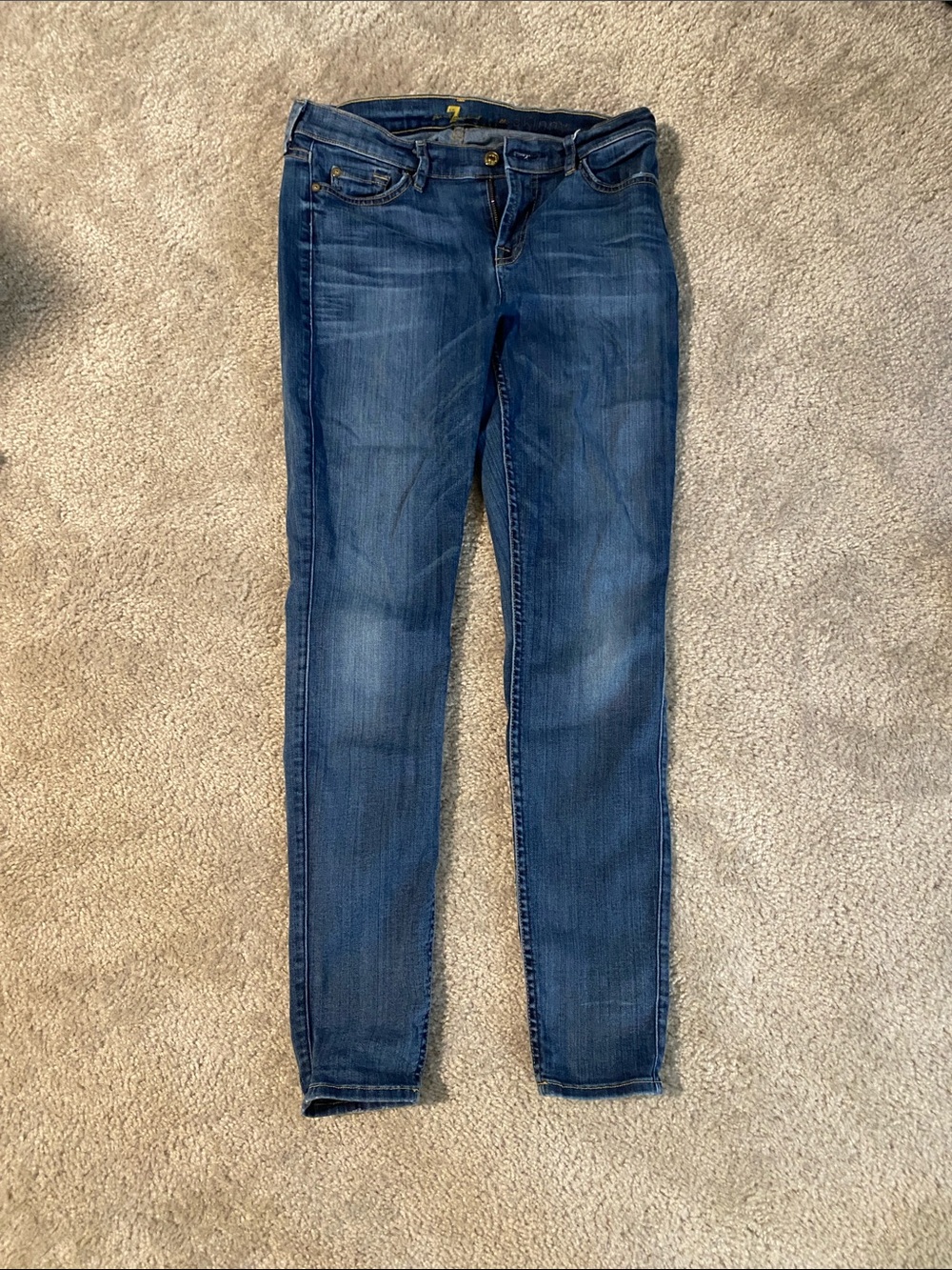 7 For All Mankind Dark Blue Skinny Jeans